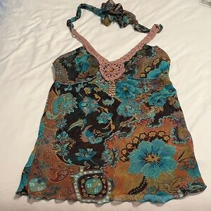 Vintage Floral Halter top